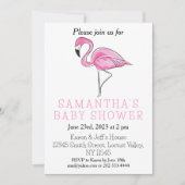 Invitation Flamant rose rose Baby shower Moderne Simple (Devant)