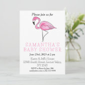 Invitation Flamant rose rose Baby shower Moderne Simple (Debout devant)