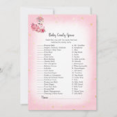 Invitation Flamant rose rose Ballerina Baby Candy Douche Jeu (Devant)