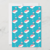 Invitation Flamant rose rose Bleu Animal Graduation (Dos)