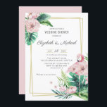 Invitation Flamant rose rose botanique Wedding shower floral<br><div class="desc">Flamant rose rose botanique Cadre floral Wedding shower Invitation | Famille Invitation et amis à votre wedding shower avec cette invitation flamingo personnalisable. Il présente des illustrations d'aquarelle de fleurs roses rousses, de flamants et de feuilles tropicaux. Cette invitation à la floraison est parfaite pour les mariages d'été et de...</div>