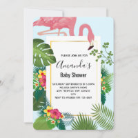 Flamant rose rose élégant Baby shower à thème Trop