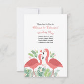 Invitation Flamant rose rose Enregistrer la date de publicati (Devant)