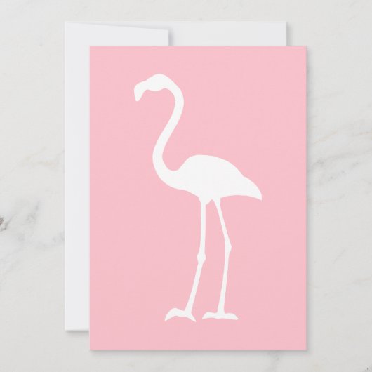 Invitation Flamant rose rose et blanc (Devant)