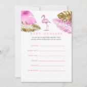 Invitation Flamant rose rose et or Baby shower bébé Guesses (Devant)