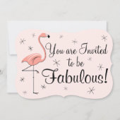 Invitation Flamant rose rose 'Fabulous' support d'invitation (Devant)