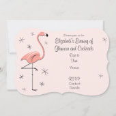 Invitation Flamant rose rose 'Fabulous' support d'invitation (Dos)