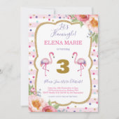 Invitation Flamant rose rose Fête Tropicale Confetti (Devant)