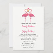 Invitation Flamant rose rose Mariage Tropical Summer Beach (Devant)