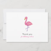 Invitation Flamant rose rose Merci Baby shower moderne (Devant)