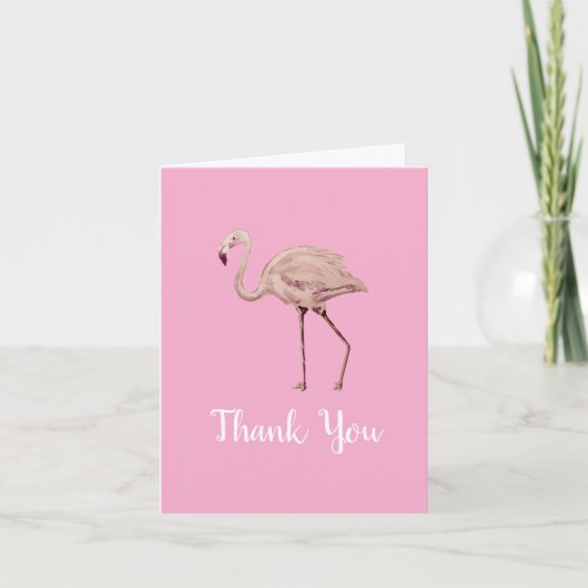 Invitation Flamant rose rose Merci tropical (Devant)