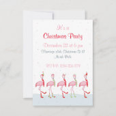 Invitation Flamant rose rose pâle de Noël (Devant)
