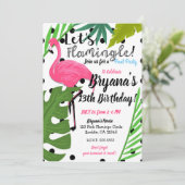 Invitation Flamant rose rose Pois Flamingparty d'été (Debout devant)