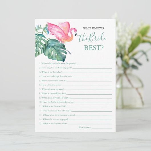 Invitation Flamant rose Rose Qui Connaît La Mariée Meilleur J (Debout devant)