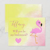 Invitation Flamant rose rose Serez-vous ma femme de ménage ? (Devant / Derrière)