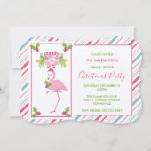 Invitation Flamant rose rose Sucres de canne Santa Hat et Hol (Devant)