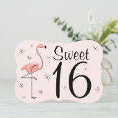 Invitation Flamant rose Rose 'Sweet 16' support d'invitation (Debout devant)