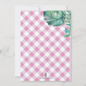 Invitation Flamant rose rose tropical 50e fête d'anniversaire (Dos)