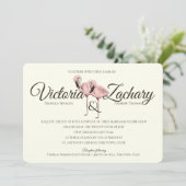 Invitation Flamant rose rose Tropical Beach Wedding (Debout devant)
