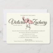 Invitation Flamant rose rose Tropical Beach Wedding (Devant)