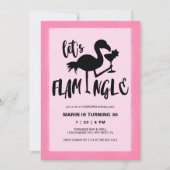 Invitation Flamant rose rose Tropical Flamingle Anniversaire (Devant)