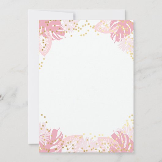 Invitation Flamant rose rose Tropical Floral Aloha Party Swee (Dos)