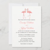 Invitation Flamant rose rose Tropical Mariage mignon Plage d' (Devant)