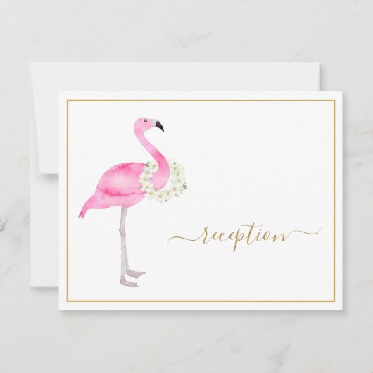 Invitation Flamant rose rose Tropical Pas de cadeaux Réceptio (Devant)