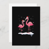 Invitation Flamant rose sapin de Noël Santa Hat (Devant / Derrière)