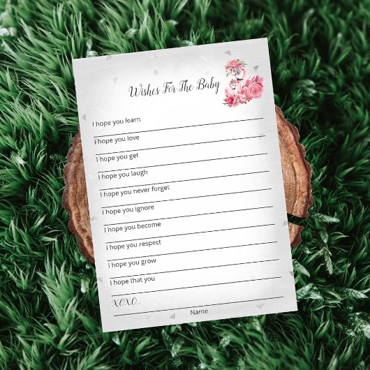 Invitation Flamant rose Silvr Ballerina Souhaite Pour La Cart