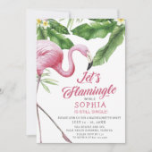 Invitation Flamant rose tropical Bachelorette Party Invitatio (Devant)