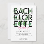 Invitation Flamant rose Tropical Blush Weekend Bachelorette (Devant)