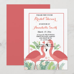 Invitation Flamant rose Tropical Bridal