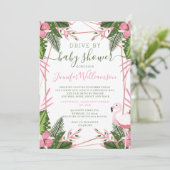 Invitation Flamant rose Tropical Conduit Par Baby shower (Debout devant)