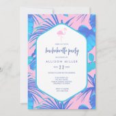Invitation Flamant rose tropical d'été rose Bachelorette Part (Devant)