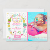 Invitation Flamant rose tropical d'invitation d'anniversaire (Devant)