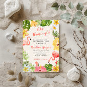 Invitation Flamant rose tropical fête d'anniversaire