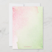 Invitation Flamant rose tropical fête d'anniversaire Invitati (Dos)