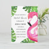 Invitation Flamant rose Tropical Summer Fête des mariées hawa (Debout devant)