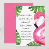 Invitation Flamant rose Tropical Summer Fête des mariées hawa (Devant / Derrière)