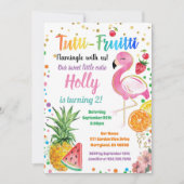 Invitation Flamant rose Tutti Fruitti Fête du 2e anniversaire (Devant)