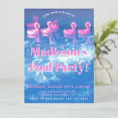 Invitation Flamants gonflables - Fête tropicale au bord de la (Debout devant)