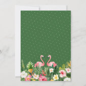 Invitation Flamants roses Aimer Palm Tropical Feuille Floral (Dos)