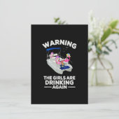 Invitation Flamants roses Avertissement Les Filles Boivent De (Debout devant)