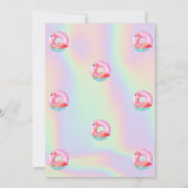 Invitation Flamants roses cool Pool Float holographique (Dos)