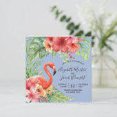 Invitation Flamants roses d'aquarelle tropicale et Mariage d' (Debout devant)
