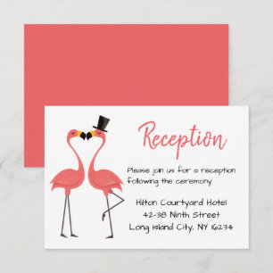 Invitation Flamants roses de réception de mariage - Été tropi