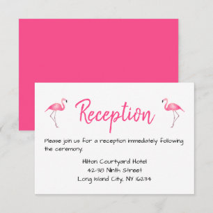 Invitation Flamants roses de réception de mariage tropical d'