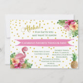 Invitation Flamants roses photo d'anniversaire tropical (Dos)