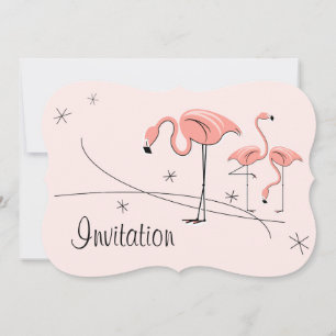 Invitation Flamants roses Pink Trio 3 crochet d'invitation